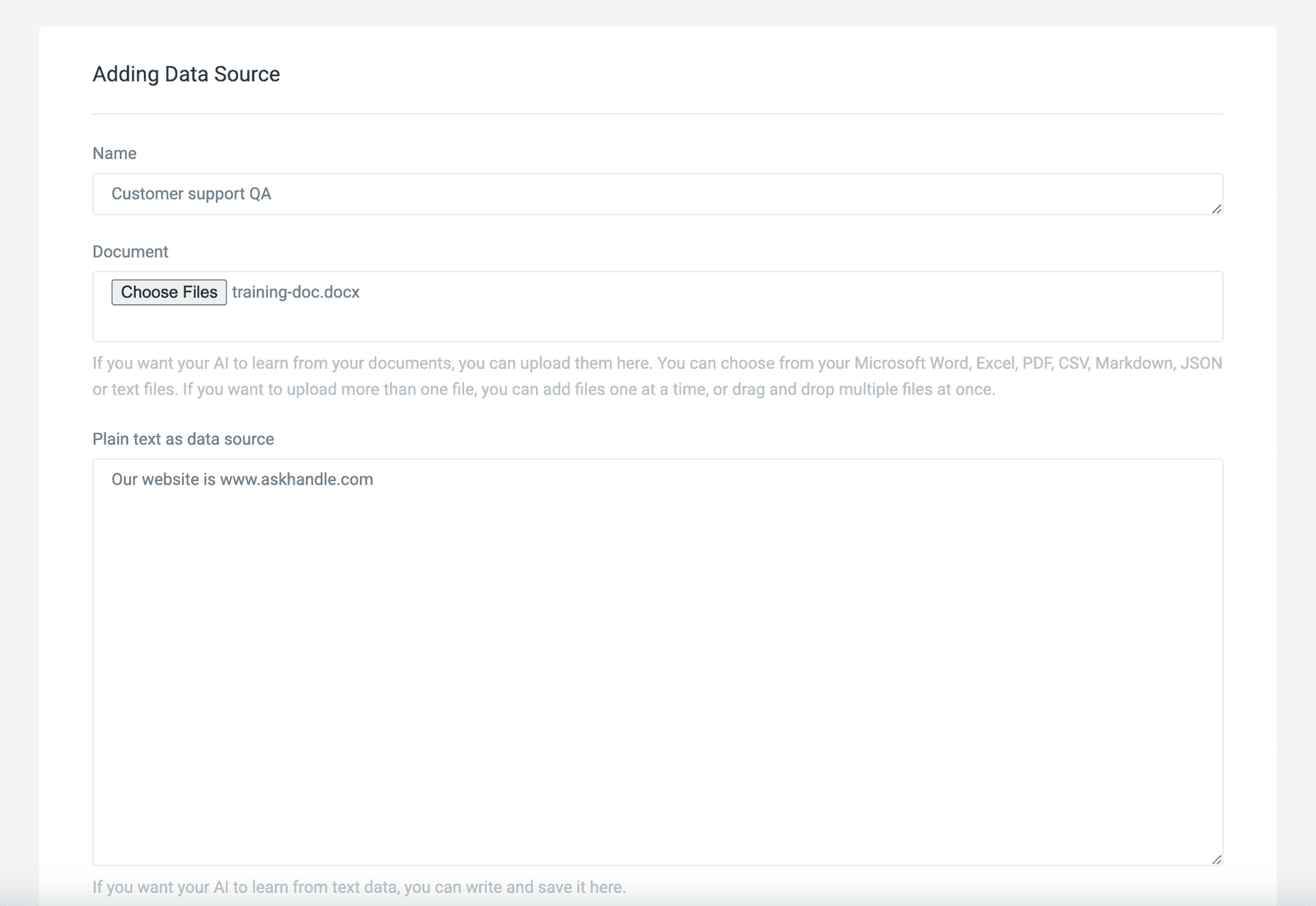 Create AI answers