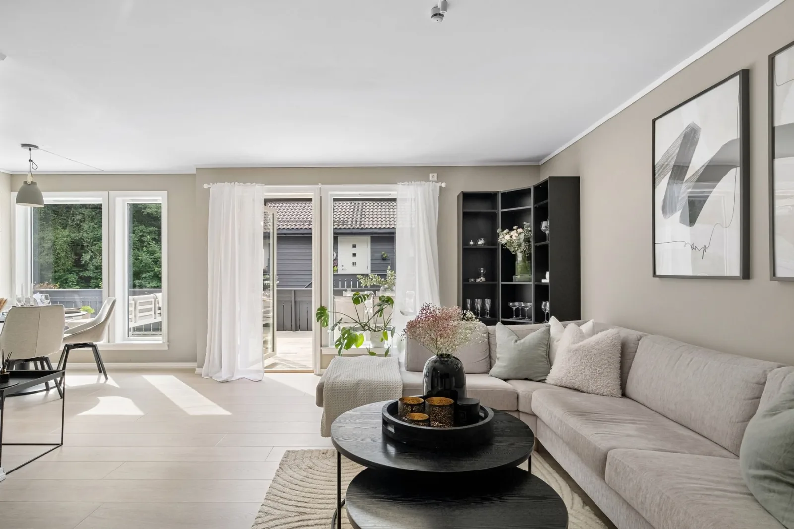 A bright living room opening onto a terrace